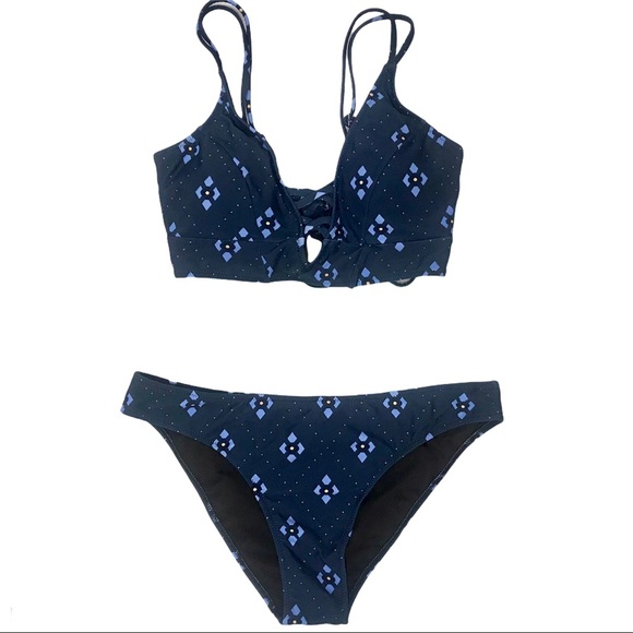 Cupshe Bikini Blue Strappy Swimsuit Size Large - Picture 1 of 11